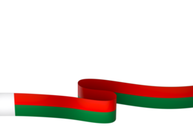 Madagascar flag element design national independence day banner ribbon png