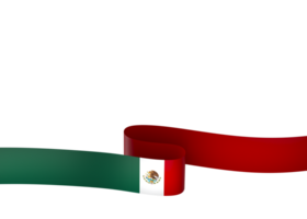 Mexico flag element design national independence day banner ribbon png