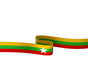 myanmar drapeau élément conception nationale indépendance journée bannière ruban png