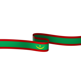 Mauritania flag element design national independence day banner ribbon png