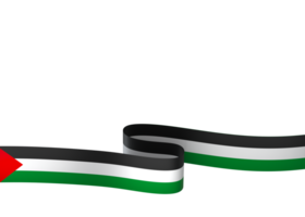 Palestine flag element design national independence day banner ribbon png