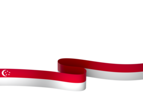 Singapore flag element design national independence day banner ribbon png