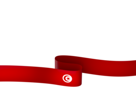 Tunisia flag element design national independence day banner ribbon png