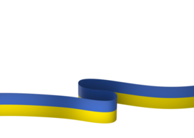 Ukraine flag element design national independence day banner ribbon png