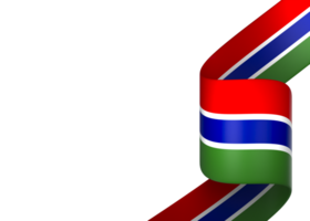 The Gambia flag element design national independence day banner ribbon png