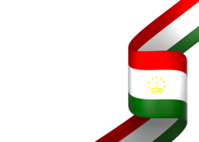 Tajikistan flag element design national independence day banner ribbon png