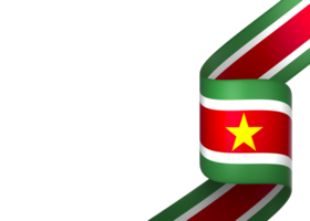 Suriname flag element design national independence day banner ribbon png