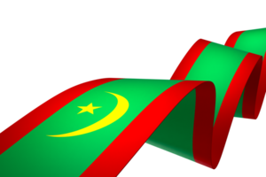 Mauritania flag element design national independence day banner ribbon png