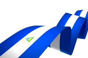 Nicaragua flag element design national independence day banner ribbon png