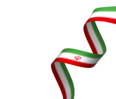 Iran flag element design national independence day banner ribbon png