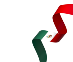 Mexico flag element design national independence day banner ribbon png