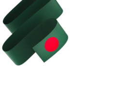 Bangladesh flag element design national independence day banner ribbon png