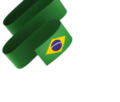 Brazil flag element design national independence day banner ribbon png