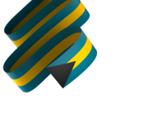 The Bahamas flag element design national independence day banner ribbon png