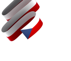 Czech Republic flag element design national independence day banner ribbon png