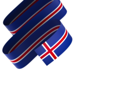 Iceland flag element design national independence day banner ribbon png