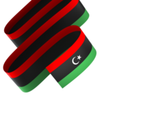 Libya flag element design national independence day banner ribbon png