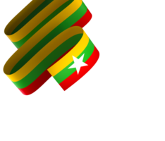 myanmar bandeira elemento Projeto nacional independência dia bandeira fita png