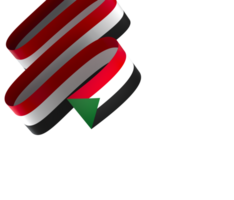 Sudan flag element design national independence day banner ribbon png