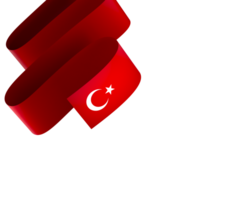 Turkey flag element design national independence day banner ribbon png