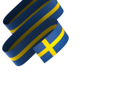 Sweden flag element design national independence day banner ribbon png