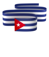 Cuba flag element design national independence day banner ribbon png