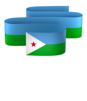 Djibouti flag element design national independence day banner ribbon png