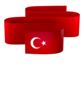 Turkey flag element design national independence day banner ribbon png