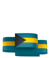 The Bahamas flag element design national independence day banner ribbon png