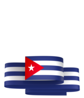 Cuba flag element design national independence day banner ribbon png