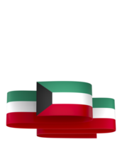 Kuwait flag element design national independence day banner ribbon png