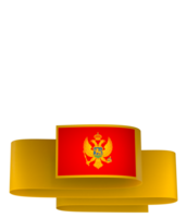 Montenegro bandeira elemento Projeto nacional independência dia bandeira fita png