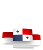 Panama flag element design national independence day banner ribbon png