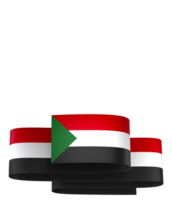 Sudan flag element design national independence day banner ribbon png