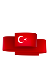 Turkey flag element design national independence day banner ribbon png