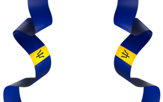 Barbados flag element design national independence day banner ribbon png