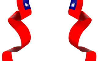 Taiwan flag element design national independence day banner ribbon png