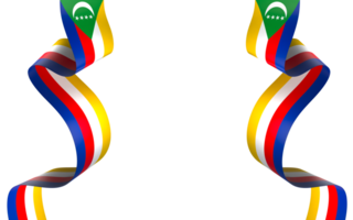 Comoros flag element design national independence day banner ribbon png