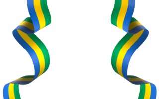 Gabon flag element design national independence day banner ribbon png