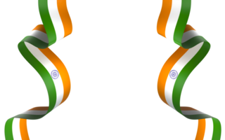 India flag element design national independence day banner ribbon png