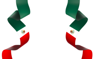 Mexico flag element design national independence day banner ribbon png