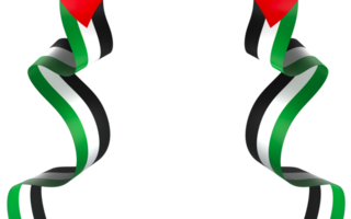 Palestine flag element design national independence day banner ribbon png