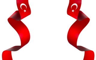 Turkey flag element design national independence day banner ribbon png