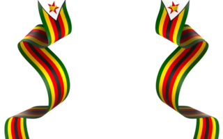 Zimbabwe flag element design national independence day banner ribbon png