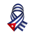 Cuba flag element design national independence day banner ribbon png