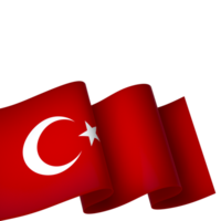 Turkey flag element design national independence day banner ribbon png