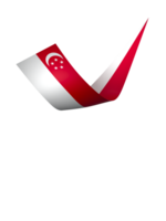 Singapore flag element design national independence day banner ribbon png