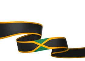 Jamaica flag element design national independence day banner ribbon png