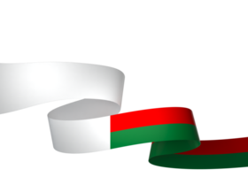 Madagascar flag element design national independence day banner ribbon png