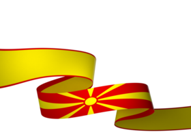 North Macedonia flag element design national independence day banner ribbon png